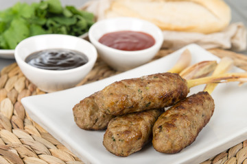 Nem Nuong Xa - Vietnamese minced pork on lemongrass skewers