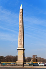 France. Paris. Egyptian column on Place de Concorde.