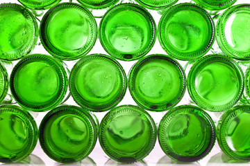 Bottoms of empty glass bottles - 47012889