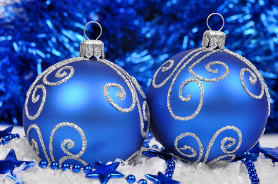 blue christmas decorations