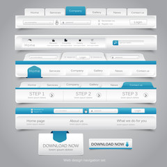 Web design navigation set. Vector