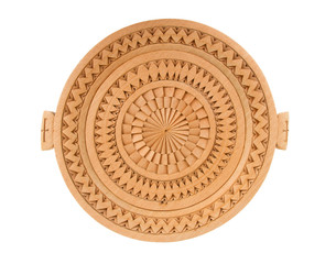 Wooden plate, carving from Suriname