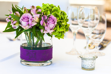 Flowers on a table