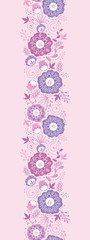 Vector Purple Blossom Vertical Seamless Pattern Background