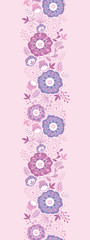 Vector Purple Blossom Vertical Seamless Pattern Background