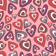Hearts seamless background
