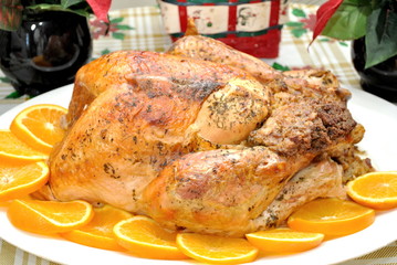 Christmas Turkey with Orange Slices