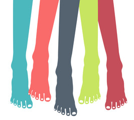 Colorful healthy feet vector.