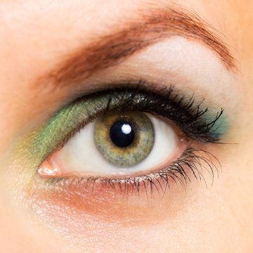 Woman's green eye