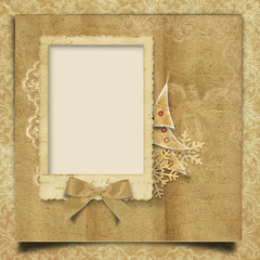 Vintage Christmas background with frame