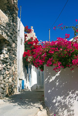 Fototapeta na wymiar Ulica w Pyrgos, Santorini, Grecja