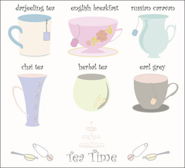 Tea Cup Collection Vector