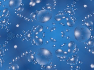 Abstract blue bubble pattern background