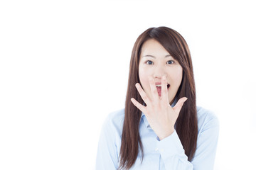 Fototapeta premium 驚く女性