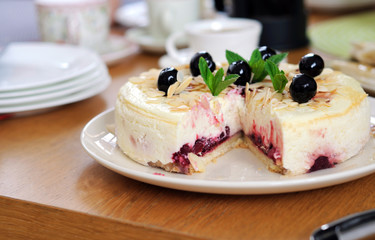 Almond Cherry Cheesecake