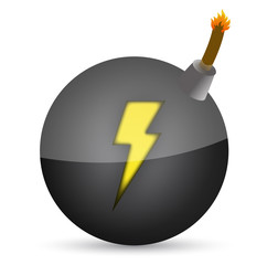 bomb with a lighting in front