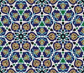 Papier Peint photo autocollant Tuiles marocaines Safar Seamless Pattern Deux