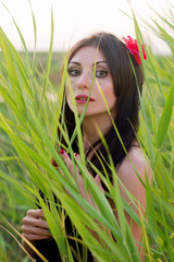Fototapeta premium Portrait of charming young woman