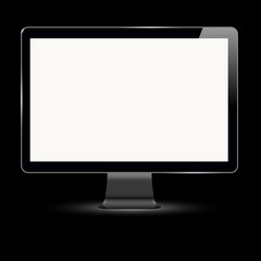 Vector computer display on black background