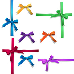 Vector set of ribbon bows