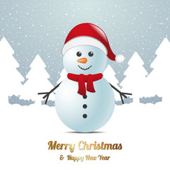 snowman winter snow tree landscape blue white