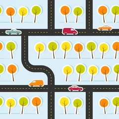 Washable wall murals On the street Abstract paper forest seamless pattern. Vector illustration.