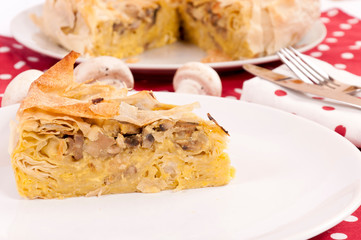 Tasty mushrooms pie