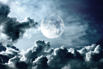 Naklejka na ściany i meble nocne niebo z księżycem