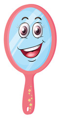 a mirror with face