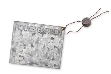 Metal label, plumbet, isolated