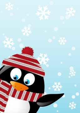 Cute penguin Christmas card