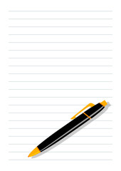 Pen on white paper