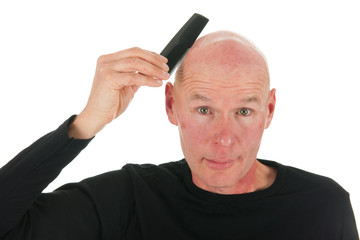Portrait bald man