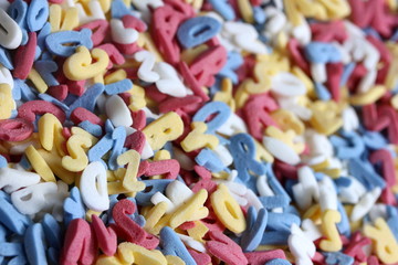 isolated sugar letters background