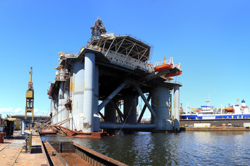 Fototapeta premium Reconstruction of the platform to the shipyard