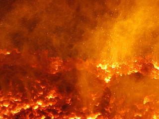 view of the fire