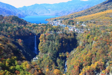 Fototapeta premium Kegon Falls and Lake Chuzenji in NIkko, Japan.