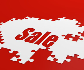 Sale background with pieces of puzzle