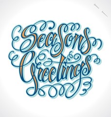 SEASON'S GREETINGS hand lettering (vector)