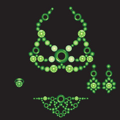 set from necklace ring earrings and bracelet