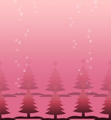 Nice Christmas tree with snow illustration pattern
