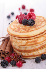 pancakes with berries fruits