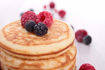pancakes with berries fruits
