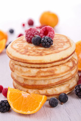 pancakes with berries fruits
