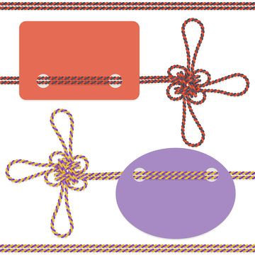 Good luck knots of colored twine with label