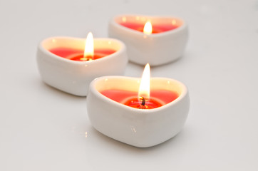 candles in the shape of heart