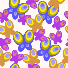 Seamless pattern with a lot of butterflies