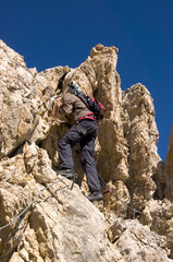 Bergsteiger in den Dolomiten - Alpen