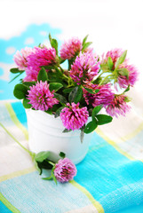 pink clover bouquet
