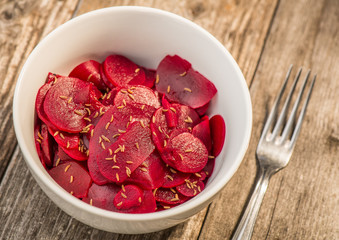 Beet Salad with Cumin Seeds ready for a meal